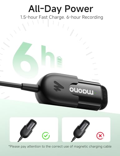 MAONO Wave T1 Mini Lavalier Microphone for iPhone/Android with USB C Plug - color: Black