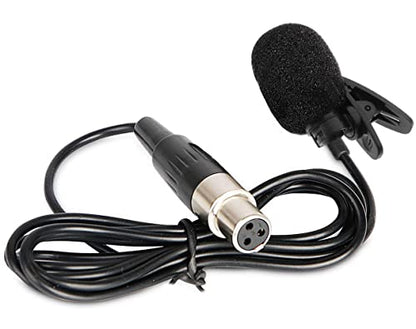 Lavalier Lapel Microphone with Mini XLR Jack, Hand-Free Clip-on Lapel Mic Compatible with Wireless Mic System UHF bodypacks Voice Amplifier