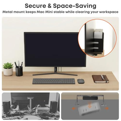 PUTORSEN Under Desk Mount for Mac mini M4/M4 Pro 2024 - size: Mini