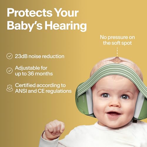 Alpine Muffy Baby Ear Muffs Noise Protection | Toddler Ear Protection | For babies up to 4 years | 24dB Sound Reduction | Baby Hearing Protection | Noise Reduction | Baby Essentials New Mom Gifts - color: Yellow