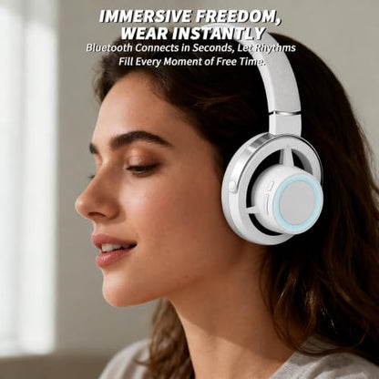 Open-Ear Headphones, 20+ Hour Playtime, Immersive Sound, Wireless Bluetooth Headphones for School, Work, Travel&Daily Use,Grey - color: Grey