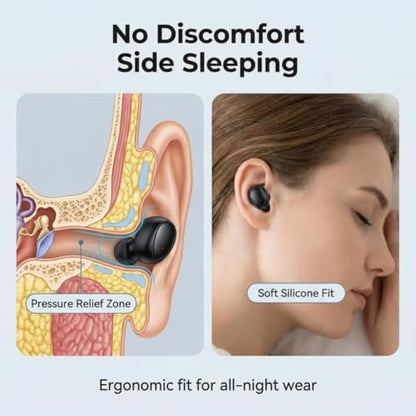 Ultra small mini earphones ，Mini Invisible Wireless Earbuds for Small Ear Canals, Low Profile Hidden Sleep Earbuds, IPX5 Waterproof Bluetooth Headphones for Work, Side Sleep & Daily Use (black) - color: Black