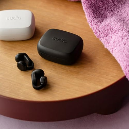 Sudio Audio B3 Open-Ear True Wireless Earbuds – Bluetooth 5.3 Clip-On Headphones with Secure Fit, Sweat-Resistant, Built-in Mic, Long Battery Life, Compatible with iPhone & Android (Black) - color: Black