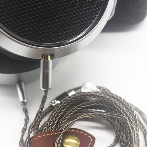 Youkamoo Silver Plated Braided Replacement Audio Upgrade Cable Compatible with Hifiman HE4XX, HE-400i Headphones, 6.35mm to Dual 3.5mm Over-Ear Headphone Cord