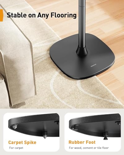 Perlegear Speaker Stand for Sonos Era 300, Adjustable Height 33”-42”, Sonos Era 300 Surround Sound Speaker Stand, Floor Speaker Stand Supports up to 13.2 lbs with Cable Management, Pair - size: Black