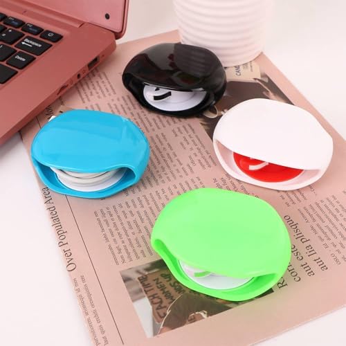 2 Pcs Automatic Roll Earphone Cable Cord Winder Retractable Cord Organizer for USB Cables, Headphone Cable, Data Charging Cable, 2.83 * 2.05 * 1 inch