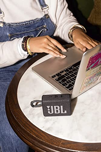 JBL Go 3 - Portable Bluetooth Speaker, Built-in Battery, Waterproof and Dustproof, Bonus Keychain LED Included - Black - color: Black