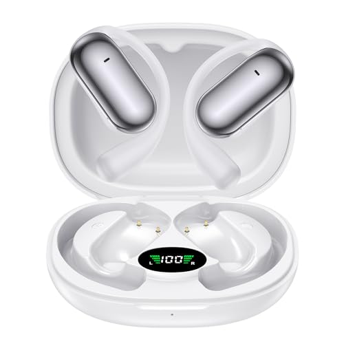 【2026 New Bluetooth 5.4 Open-Ear Headphones】 Adjustable Ear Hooks, Crystal-Clear Sound with Zero Sound Leakage, Clear Calls, IP68 Waterproof, 50H Ultra-Long Battery Life, Fast Type-C Charging