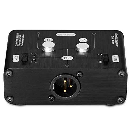 Douk Audio 2 Way XLR Balanced Stereo Audio Switcher Passive A/B Mini Switch Box Mixer Sound Splitter (KN102, 2-IN-1-OUT)