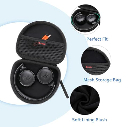 XANAD Hard Case for JBL Junior JR 470NC/460NC/320 Kids Headphones, Black | for iClever BTH12 HS19 BTH20 BTH22 BTH26/Candy Bila/Acer/JBL/MIDOLA/JoySpark/JLab/ADOOPE/Spiderman/EarFun/ Etc Kids Headphone - color: Black
