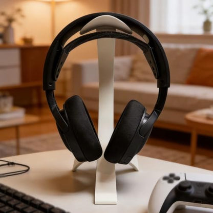 Over-ear Headphone Stand/Desktop Headset Holder–8kg Load Capacity,Suitable for Gaming Rooms,Offices,and Various Desk Setups (Black,White)(Black) - color: Black
