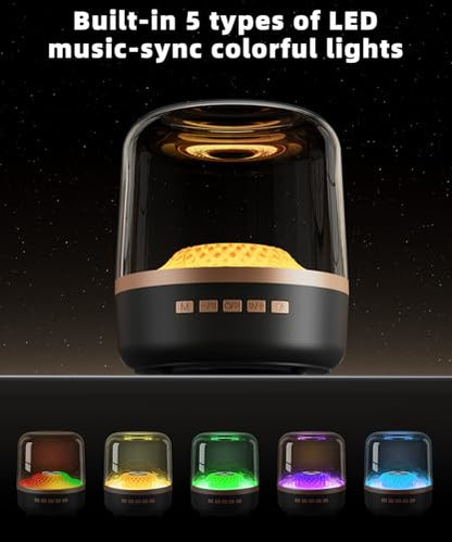 Portable Bluetooth Speaker, TWS Pairing Deep Bass LED Lights, Rechargeable