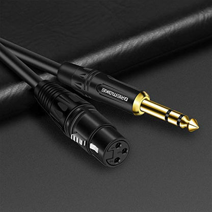 Balanced Cable 40 Foot TRS 6.35mm (1/4 Inch) Male to XLR Female Mic Cable for Amplifier, Speakers - Black - size: 40FT/12M