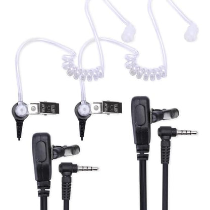 2-Pack Transparent Acoustic Tube Earpiece with Push-to-Talk Mic Compatible with global-ptt PoC Radios P0 P0ex P0W (3.5mm) - style: 3.5mm