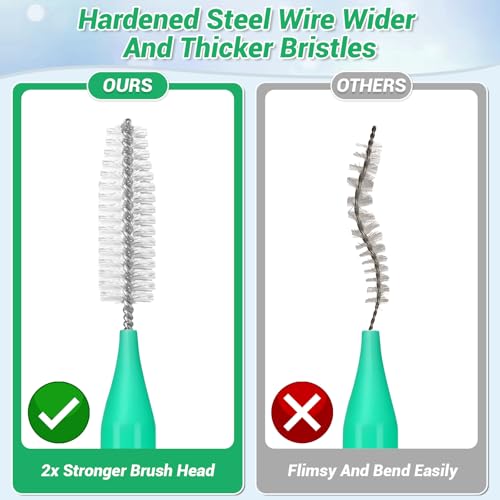50-in-1 Shower Head & Straw Cleaning Kit - 35 Brushes, 10 Unclogging Needles, 5 Straw Brushes, Shower Head Cleaner Picks Deep Clean Stanley Cups (40/30/20oz), Water Bottles, Faucets, Printers, Green - color: Green