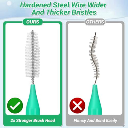 50-in-1 Shower Head & Straw Cleaning Kit - 35 Brushes, 10 Unclogging Needles, 5 Straw Brushes, Shower Head Cleaner Picks Deep Clean Stanley Cups (40/30/20oz), Water Bottles, Faucets, Printers, Green - color: Green