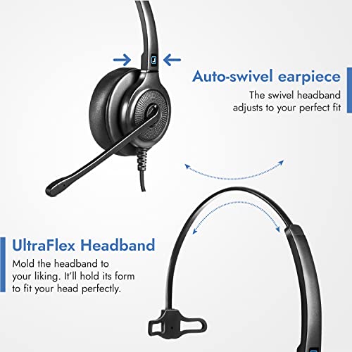 Leitner LH250XL USB Call Center Headset, Dual-Ear XL Noise Cancelling | Dual-ear, XL ear cushion, USB-A, call center, all VoIP phone systems and softphones, all-day wear, 5-year warranty