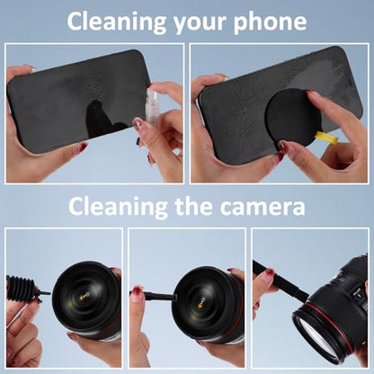 20-in-1 Electronics Cleaning Kit with Camera Lens and Headphone Brush for Laptops, Keyboards, and Electronic Devices – Black Set for Professional Device Maintenance