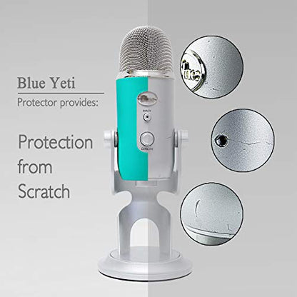 YOUSHARES Microphone Windscreen Foam - Mic Cover Pop Filter Windshield &Protector for Blue Yeti, Yeti Pro Condenser Microphones (Green)