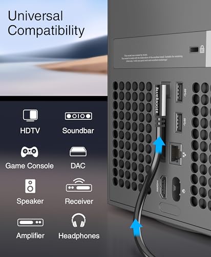 BlueRigger Optical Audio Toslink Cable - 15FT (90 Degrees Optical Cable for Soundbar, 360 Degree Rotatable Right Angle, S/PDIF Digital Toslink) - Fiber Optic Compatible with HDTV, Game Console, DVR - size: 15FT, style: 90° Toslink