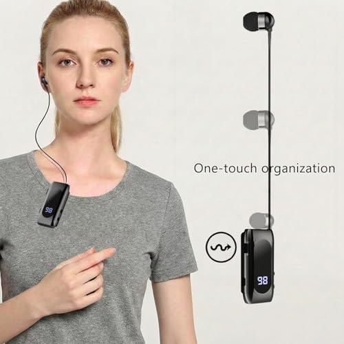 Wireless Headset Wireless Headphones Handsfree Call Wireless Earpiece Noise Cancellation Earbud Earphones Mic Compatible with Cell Phones Car Driver Trucker Business Office (Black Iron) - color: black iron