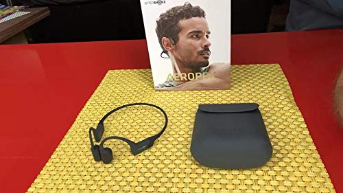 Aftershokz Aeropex (Rebranded as Shokz OpenRun) - Open-Ear Bluetooth Bone Conduction Sport Headphones - Sweat Resistant Wireless Earphones for Workouts and Running - Built-in Mic