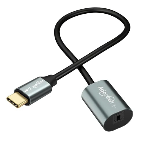 Male USB C to Female SPDIF Toslink Optical Transmitter Audio Cable Converter 0.6 FT, C to Digital Fiber Optic Adapter for Laptop, PC, Phone, Soundbar, Amplifier-Not for 7.1/5.1, TV -Unidirectional - style: USB-C to Toslink
