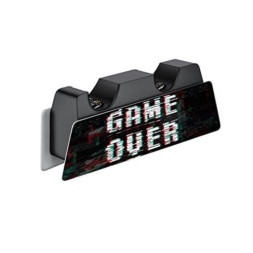 PlayVital for ps5 Skin - Disc Edition Full Set Console Controller Skin, Vinyl Decal Wrap Sticker Cover for ps5 Controller & Charging Station & Headset & Media Remote - Game Over Glitch - color: Game Over Glitch