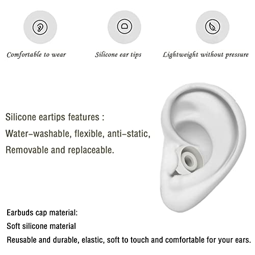 4 Pairs Silicone Ear Tips Earbuds Replacement Tips Earbuds Cap Eartips Tips Compatible with Powerbeats 1/2/3 Wireless Beats by Dre Headphones (Light Gray) - color: Light Grey