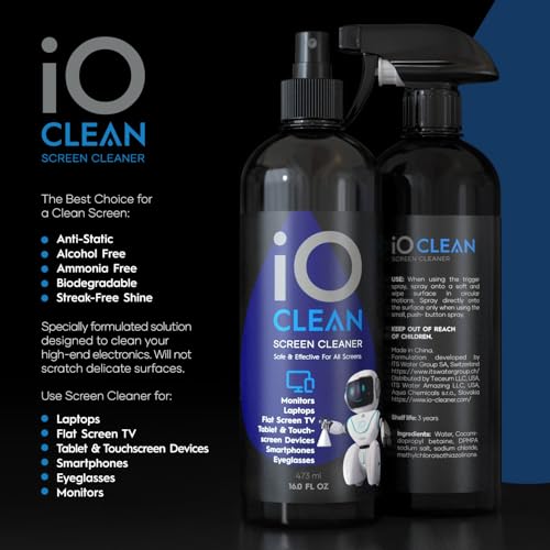 Screen Cleaner Spray (16oz+16oz) – Cleaning Kit for LCD LED OLED TV | Smartphone, iPad, Laptop, Touchscreen, Computer Monitor, Other Electronic Devices – 2 Microfiber Cloths and 4 Nozzles - size: 32 Fl Oz (Pack of 2)