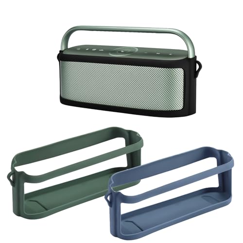 Silicone Case Sleeve Compatible for Soundcore Motion X600 Portable Bluetooth Speaker Accessories Travel Carry Rubber Skin Case Motion X600 Protection with Adjustable Strap (Green)