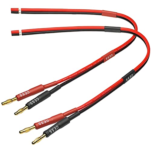 CNCESS Banana Plug to Bare Wire Open End Cable, 14AWG, 2-Pack (1 Foot) - size: 1 Foot