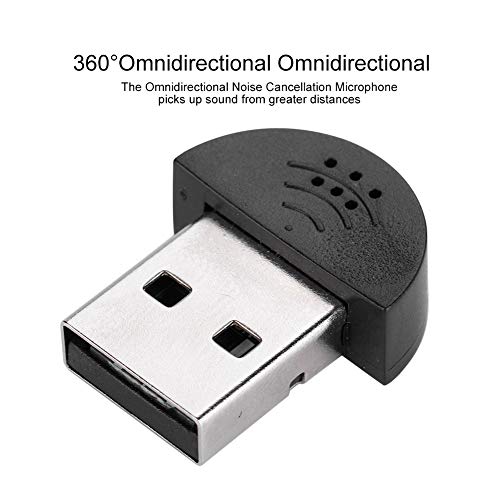 Mini USB Microphone for Computer, Noise Reduction MIC Recording for Desktop PC, Free Audio Receiver Adapter for Web Chat Video Conferencing MSN fit USB Interface