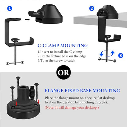 GEEKRIA for Creators Microphone Arm Compatible with Razer Seiren V3 Mini, X, V2 Pro, V2 X, Elite, Mic Boom Arm with Table Flange Mount Adapter, Adjustable Suspension Stand, Desk Mount Holder