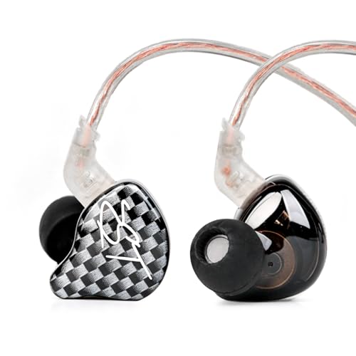YINYOO KZ-ZST Hybrid Banlance Armature with Dynamic in-Ear Earphone 1BA+1DD HiFi Headset Wired Earbuds IEM Headphones Gaming Earbuds (Black-zst with Microphone) - color: black, size: With mic, style: with mic