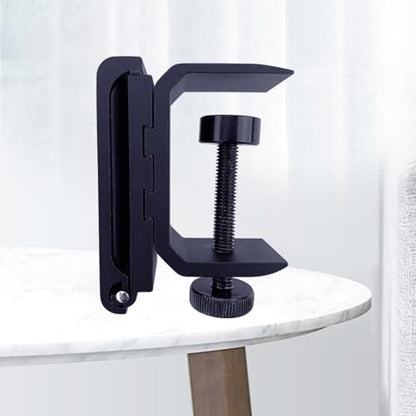 Headphone Holder with Adjustable Clamp Mount Desk Organizer Stand Foldable Hanger Anti-Slip Cushioned Pads Aviation Aluminum Construction Suitable for Office Home Use