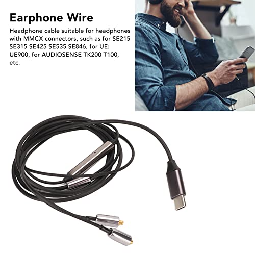 Gavigain Headphone Sound Cable Type C to MMCX Professional Replacement Cable Detachable Earphones Cable for SE215 315 535 846 Type C Headphone Cable Headset Audio Cable