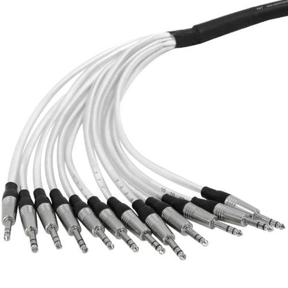 Seismic Audio - SAST-12-24-15 - 12 Channel 1/4" TRS Insert Snake Cable to 24 1/4" TS - 15 Feet - size: 15 Foot - 12 TRS x 24 TS