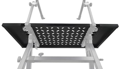 Rockville KS2 Shelf for Z-Stand or X-Stand DJ Table, 150 lbs Capacity, Ventilation Holes, Foam Padding, Perfect for DJs and Musicians | 150 lb Capacity, Heavy-Duty Steel, Black Powder Coated, 39.5" x 18.6" Surface, Ventilation Holes, Universal Fit, Portab