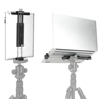 koolehaoda Aluminum iPad Tripod Holder Mount Adapter with 2 Arca Dovetail Mounts, 1/4" Screw & Cold Shoe (5.4” to 13”) Adjustable Universal Tablet Clamp Video Recording for iPhone iPad Air Mini | Universal Adjustable Tripod Mount 1/4" Screw CNC Quick Rele