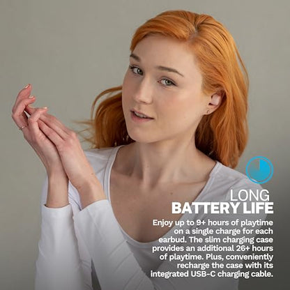 JLab Go Air Pop+ Tones True Wireless Earbuds, in Ear Headphones, Bluetooth Earphones, 35H Playtime Ear Buds, Bluetooth Earbuds with Microphone, USB-C Charging Case, Dual Connect, EQ3 Sound, (474 C) - color: F-474 C, style: Tones+