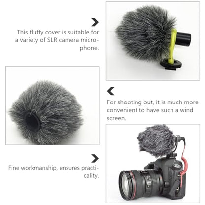Levemolo Furry Microphone Windscreen Protector for Camera Microphones Windproof Cover for Optimal Sound Reception Durable and Accessory