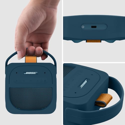 for Bose New SoundLink Micro 2nd Gen Speaker Silicone Case, Twilight Blue | 1:1 Molded Fit, Shock Absorption, Metal Carabiner, Flexible Carry Handle, Anti-Slip Texture, Elastic Recovery - color: Dark Blue Case