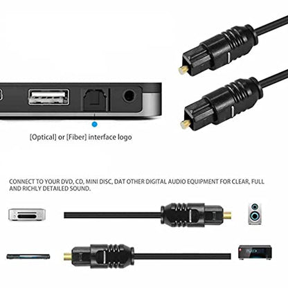 Replacement 6FT Digital Fiber Optical Audio Toslink Cable for Polk Audio Signa S1 S2 S3 Ultra-Slim TV Sound Bar