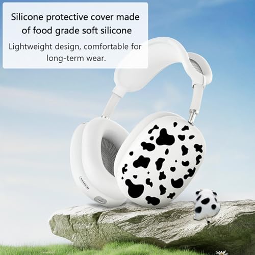 3-in-1 Silicone Case Cover for AirPods Max 2/AirPods Max Headphones, Apple AirPod Max Accessory Protective Cover, Headband/Ear Cups/Ear Pad Covers, Anti-Scratch and Sweatproof (Black and White) - color: Black and White