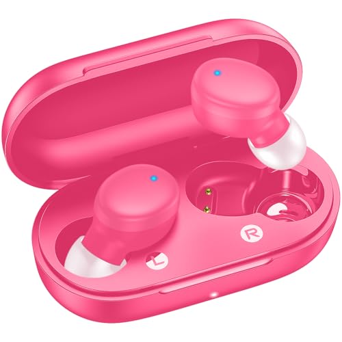 kurdene Wireless Earbuds Bluetooth 5.3 Light Weight in Ear Headphones | Premium Sound Bass Ear buds with Charging Case,Touch Control,Built in Mics Headset,Clear Calls for Sports Workout Hot Pink - color: Hot Pink