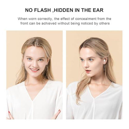 Xmenha Smallest Invisible Earbuds Wireless Ear Buds Bluetooth in Ear Mini Discreet Small Tiny Earpiece Sleep Earbuds Hidden with Charging Case Headphones for Small Ears Work Sleeping Android White - color: White