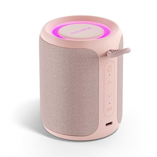 Bluetooth Speaker Wireless,IP67 Waterproof & Dustproof Portable Speaker with Lights,15W Loud Stereo Sound, 2500mAh Battery All Day Playtime, TWS Pairing, BT5.3, Home/Party/Outdoor/Beach (Pink) - color: Pink