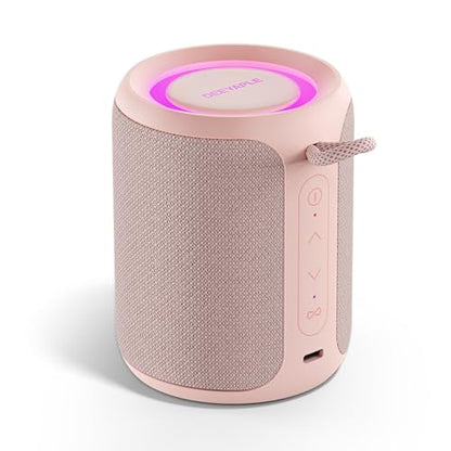 Bluetooth Speaker Wireless,IP67 Waterproof & Dustproof Portable Speaker with Lights,15W Loud Stereo Sound, 2500mAh Battery All Day Playtime, TWS Pairing, BT5.3, Home/Party/Outdoor/Beach (Pink) - color: Pink