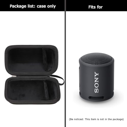 FBLFOBELI Hard Case Compatible with Sony SRS-XB100/SRS-XB12/SRS-XB13 Extra Bass Portable Waterproof Speaker (Case Only) (Black) - color: Black